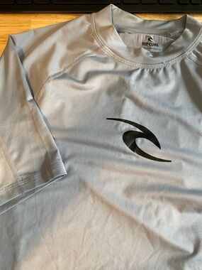 Rip curl Short sleeve Light blue/silver Men's Rash Guard Swim Shirt